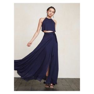 Reformation Harper 2 piece dress navy xs
